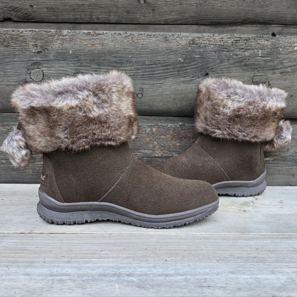 Minnetonka NEW Somerville Y2K Cozy Boho Suede Plush Faux Fur Winter Boots 7M